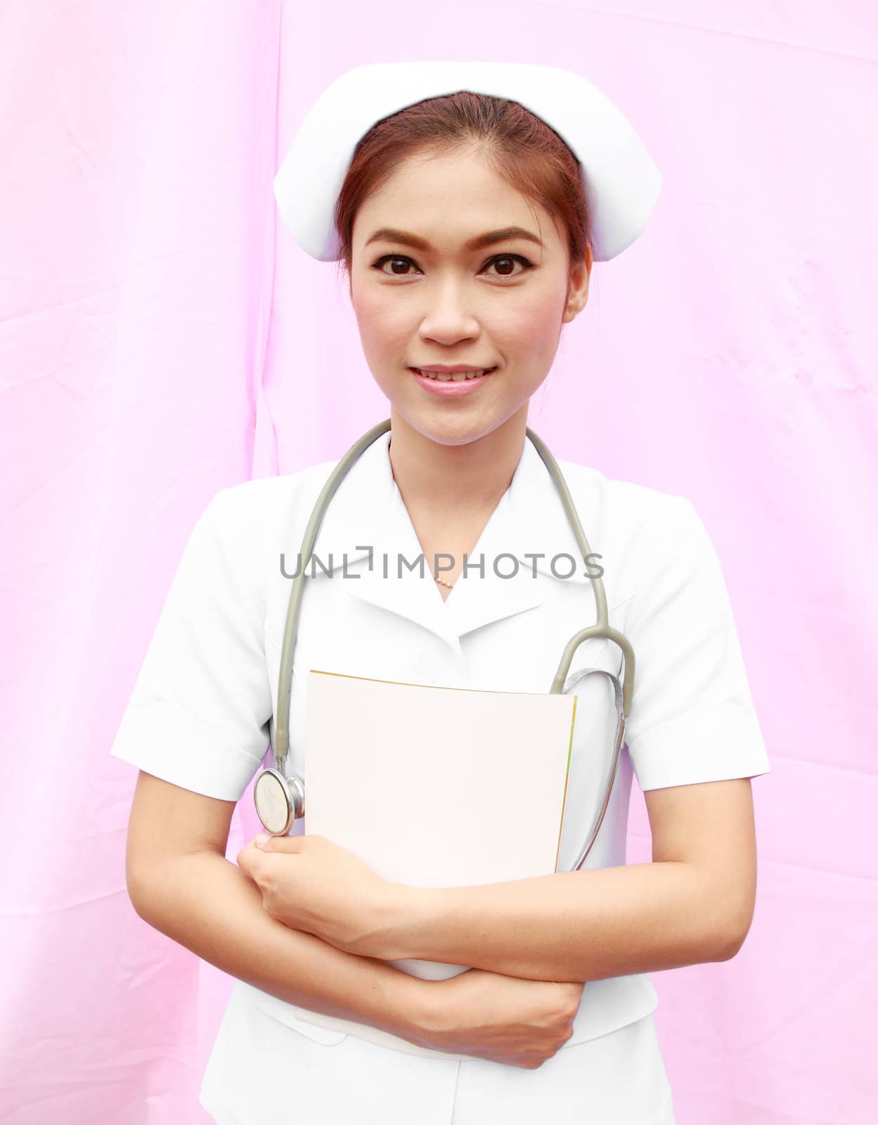 young nurse holding medical report by geargodz