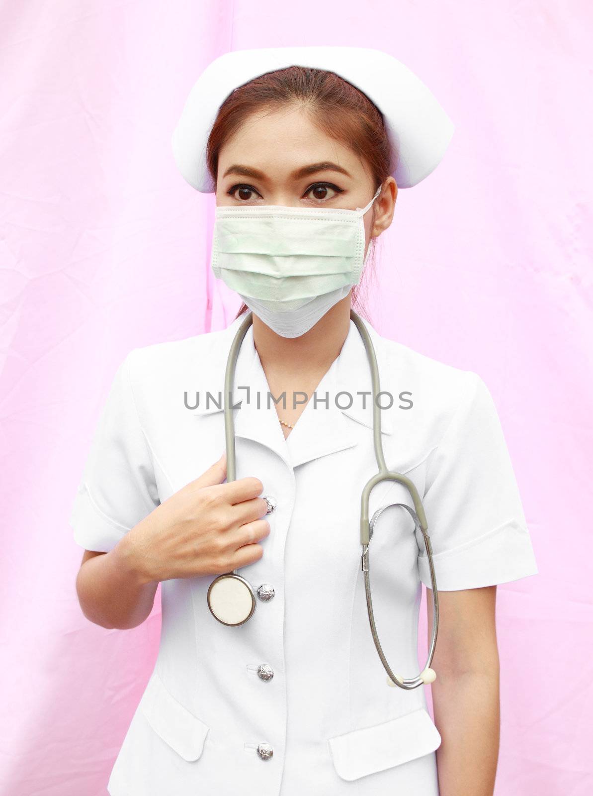 nurse with stethoscope by geargodz