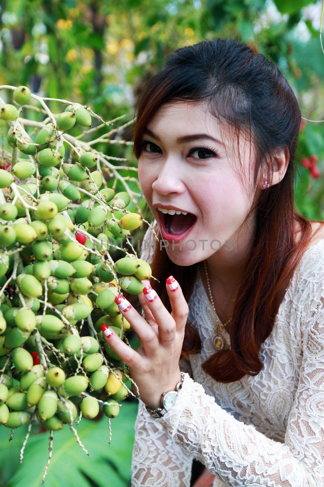 asian women with betel palm by geargodz