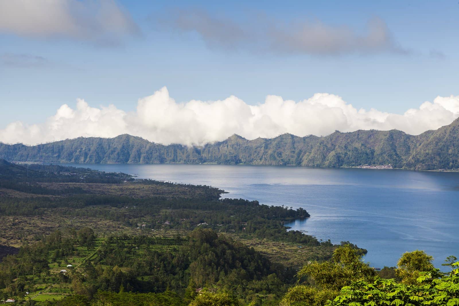 Lake Batur in the crater of the volcano, Indonesia, Bali