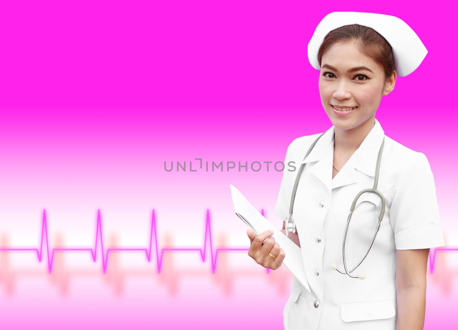 young nurse holding medical report  by geargodz