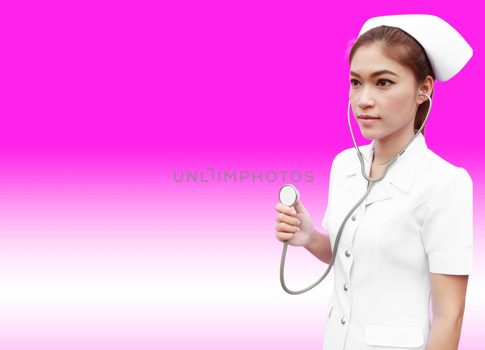 Young nurse with stethoscope cheking by geargodz