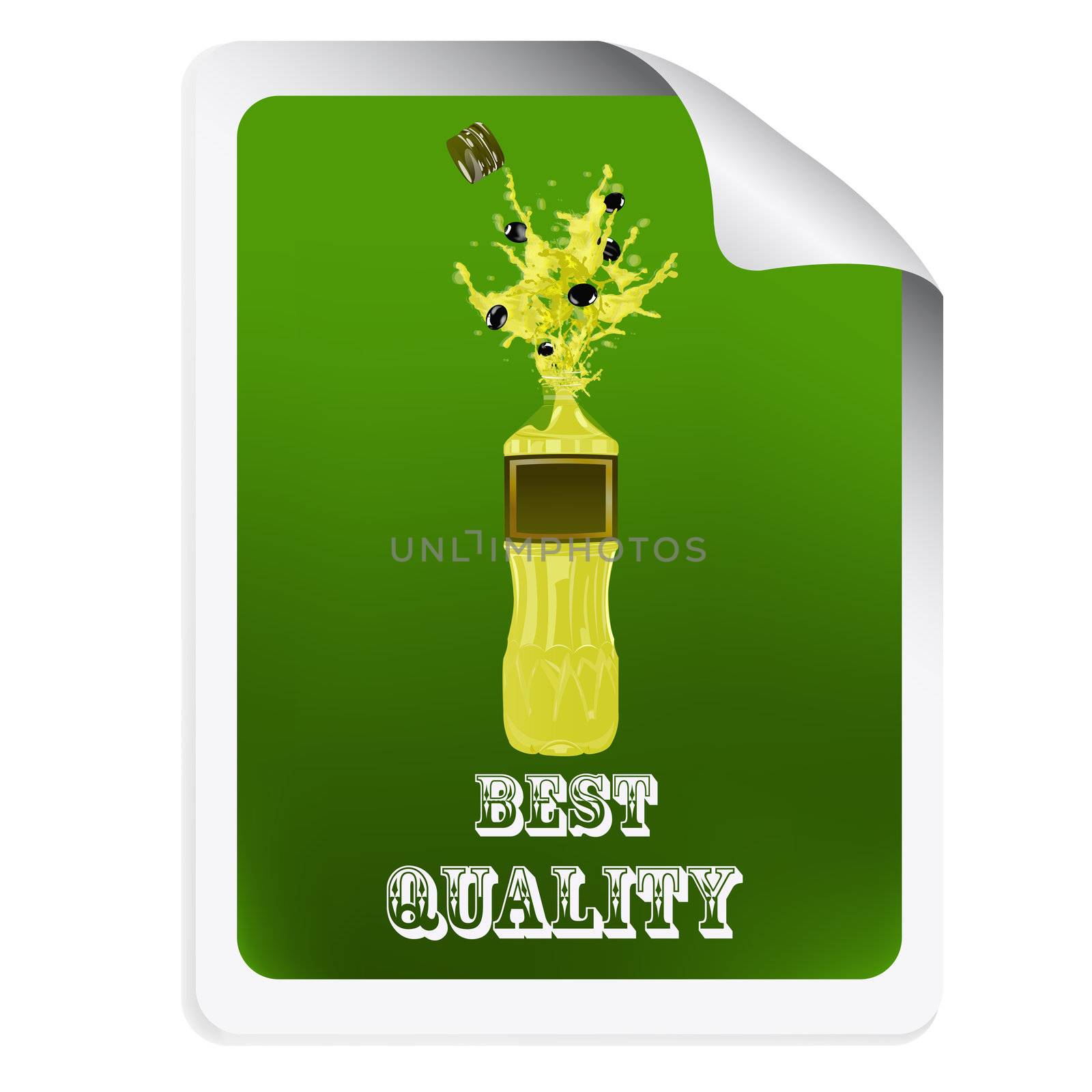 Sticker with a bottle of oil olive by sergey150770SV