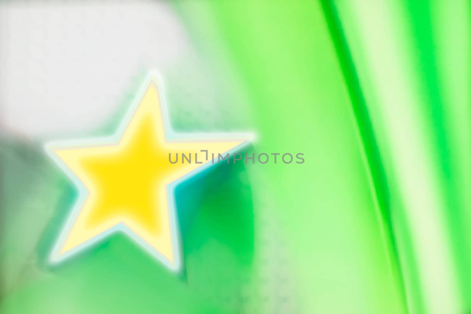 yellow star on green background