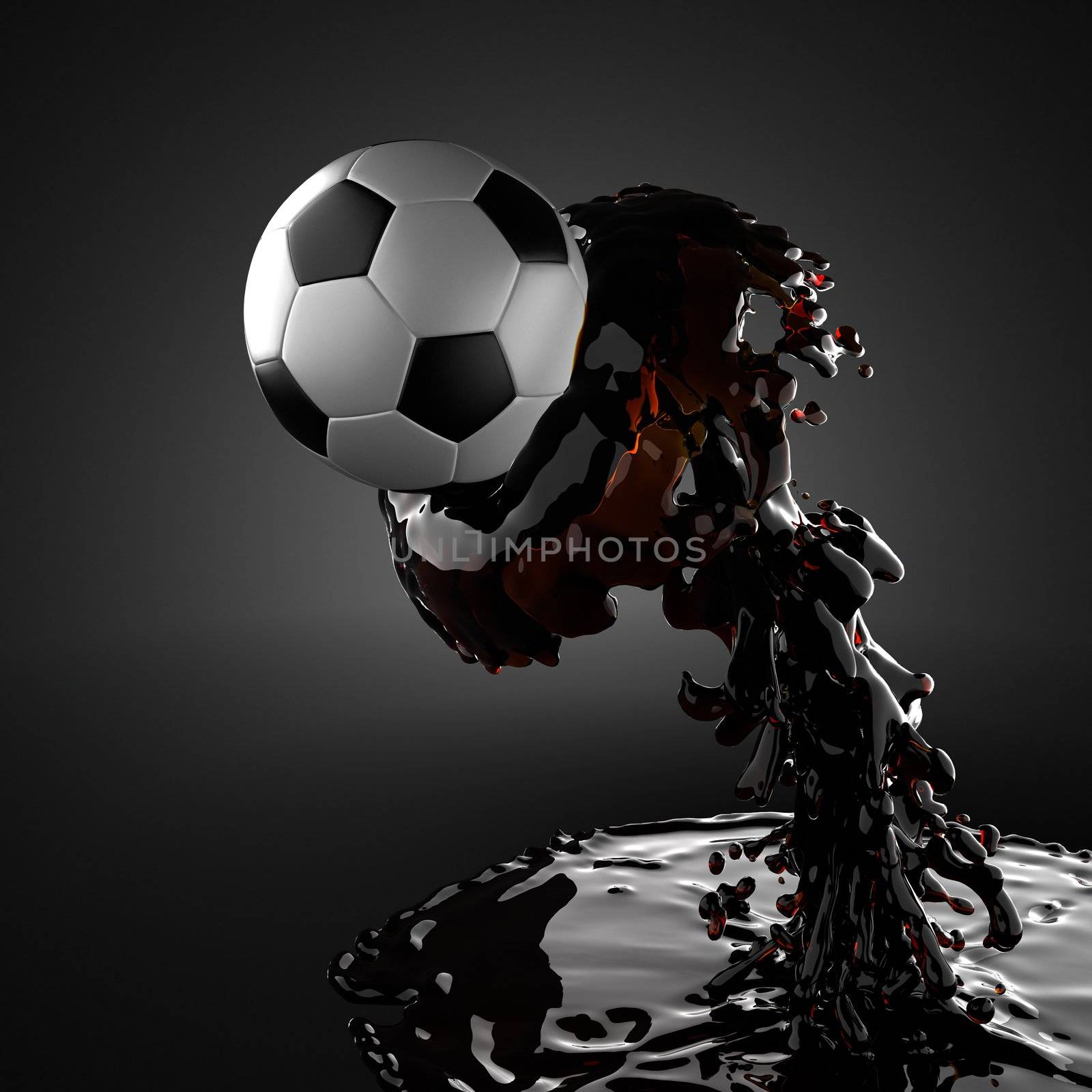 soccer ball in liquid by videodoctor