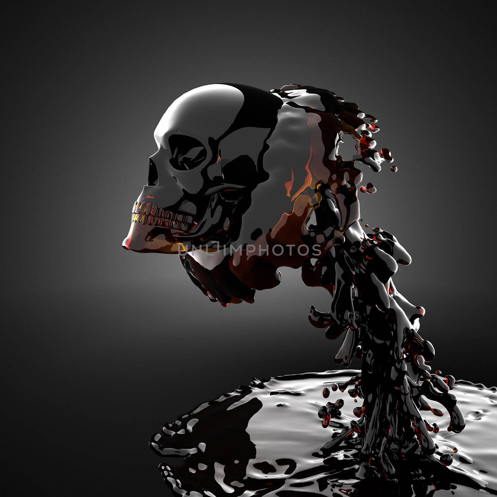 skull in liquid by videodoctor