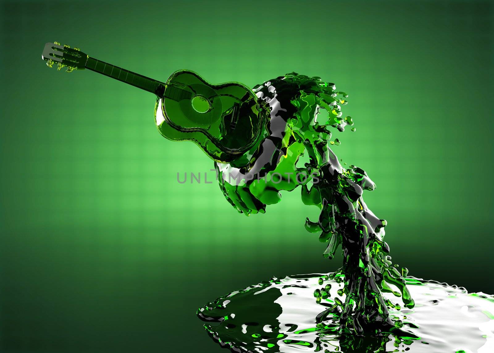 Guitar in water made in 3D
