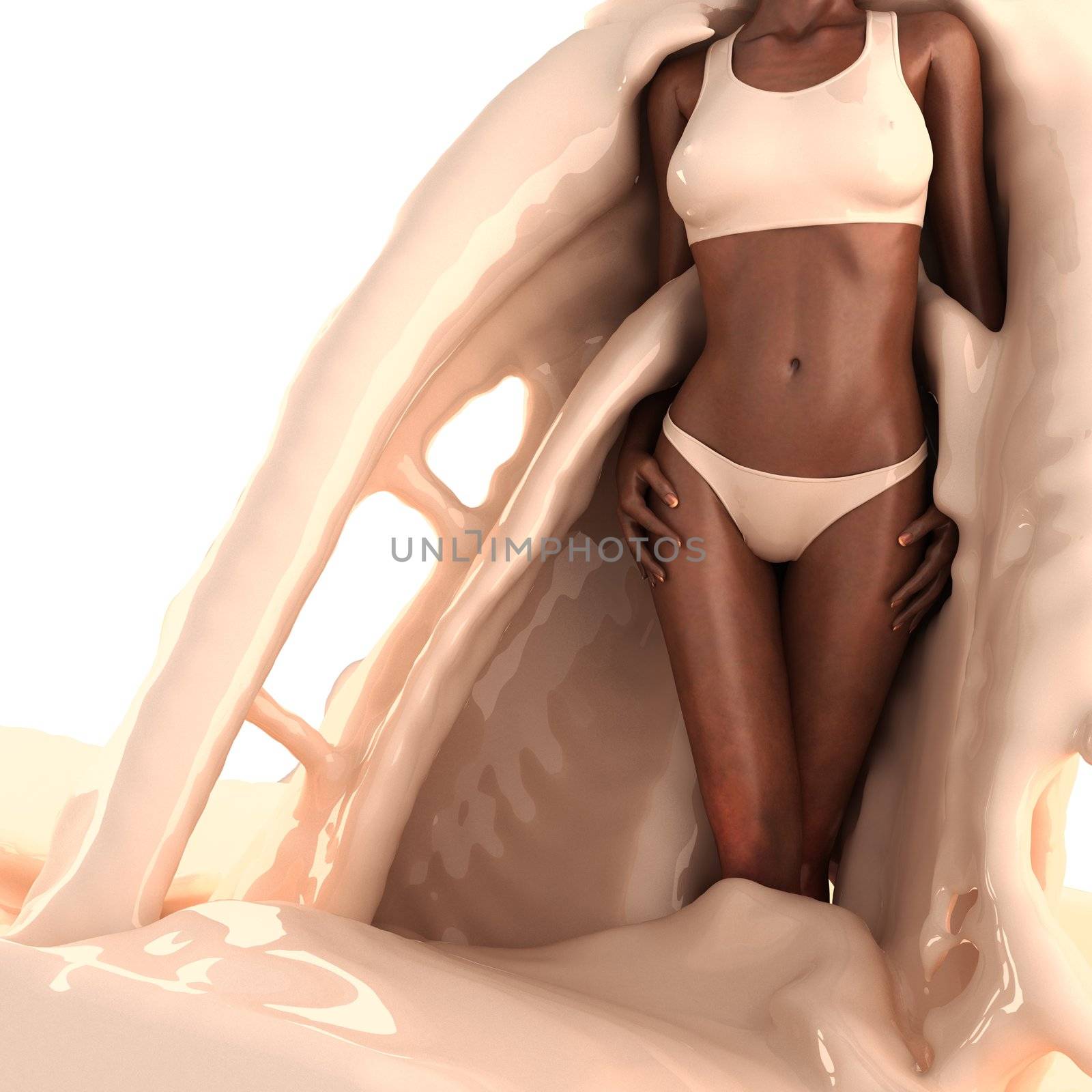 Cute woman in cream by videodoctor