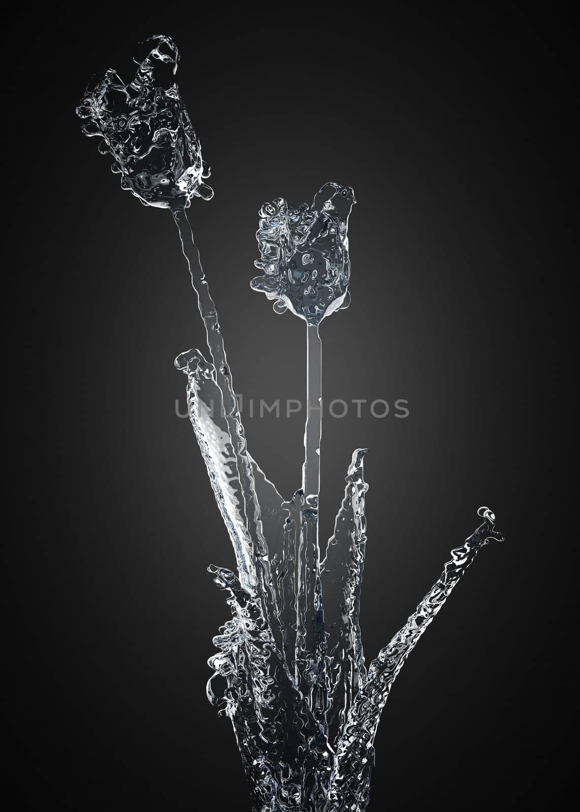 Flower of ice made in 3D