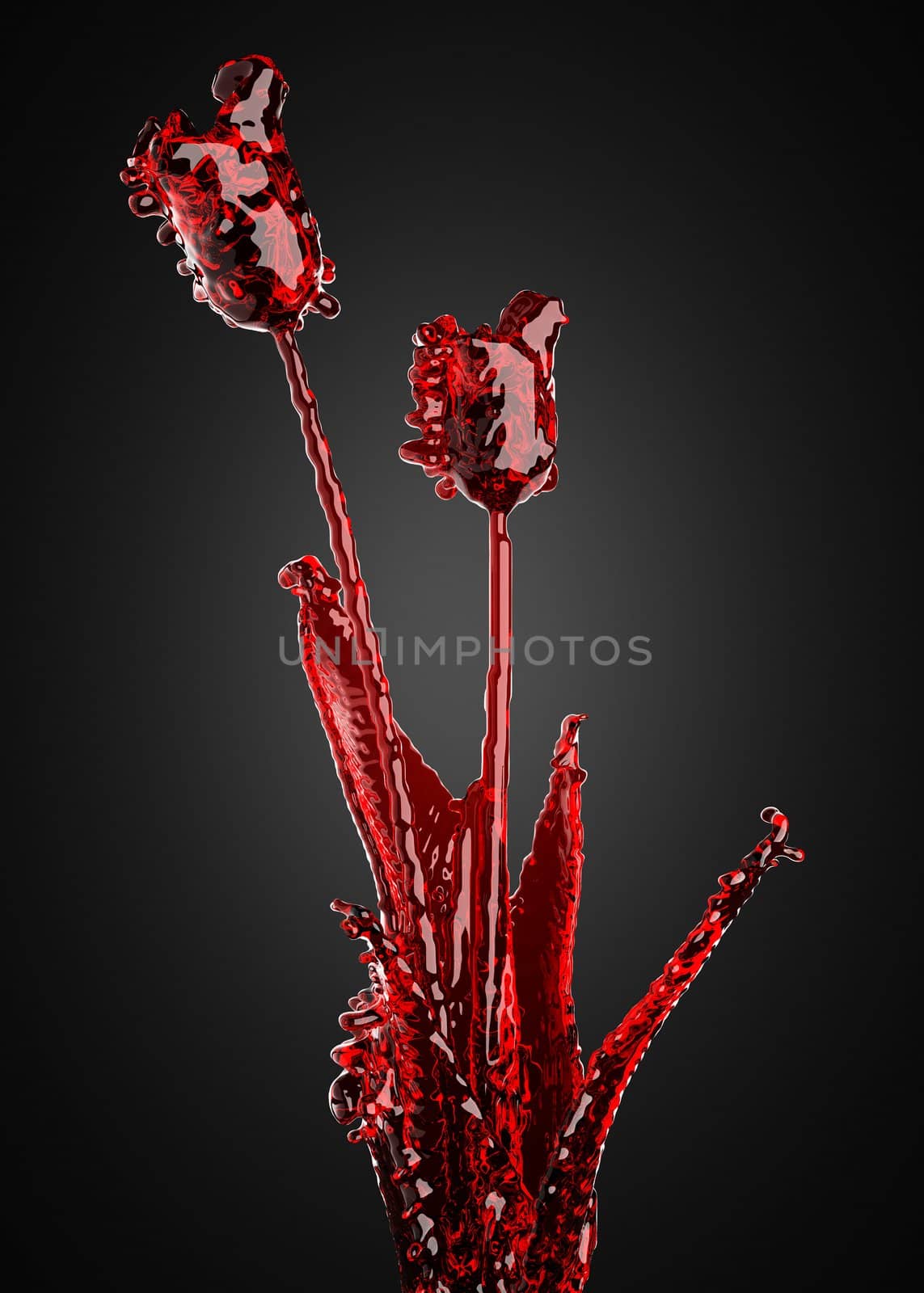 Flower of glass made in 3D