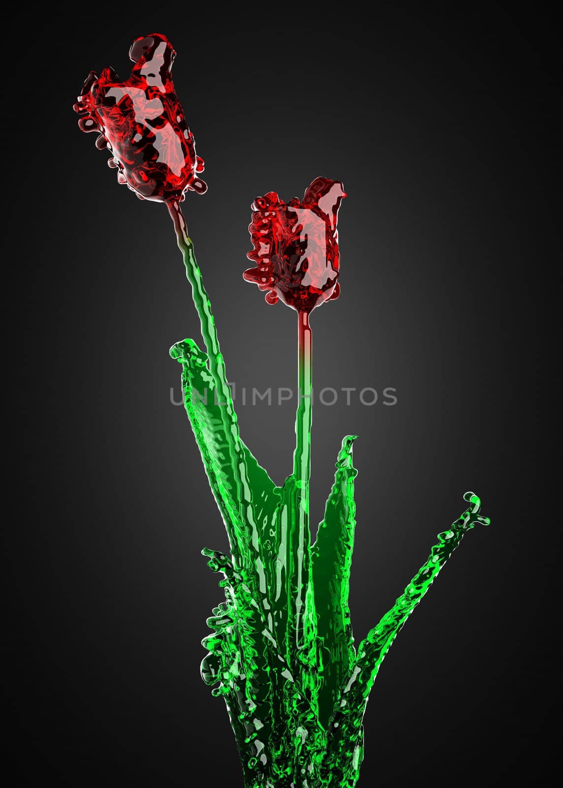 Flower of glass made in 3D