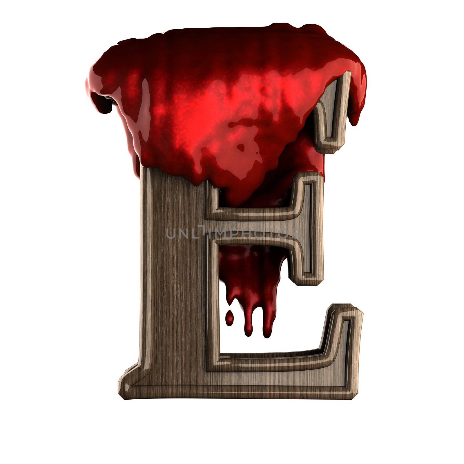 Wooden figure with blood made in 3D