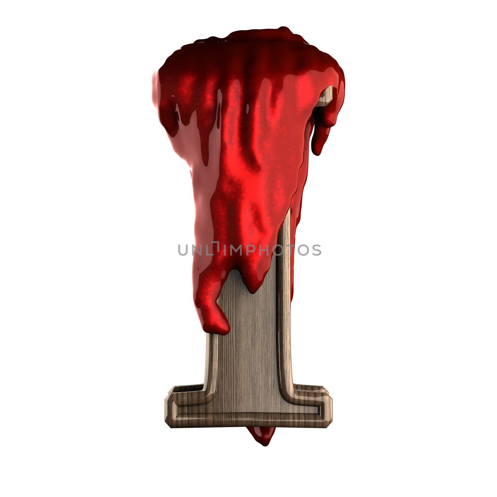 Wooden figure with blood made in 3D