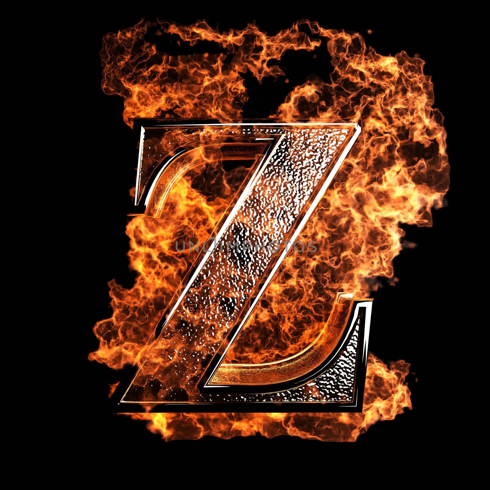 burning Letter made in 3D graphics