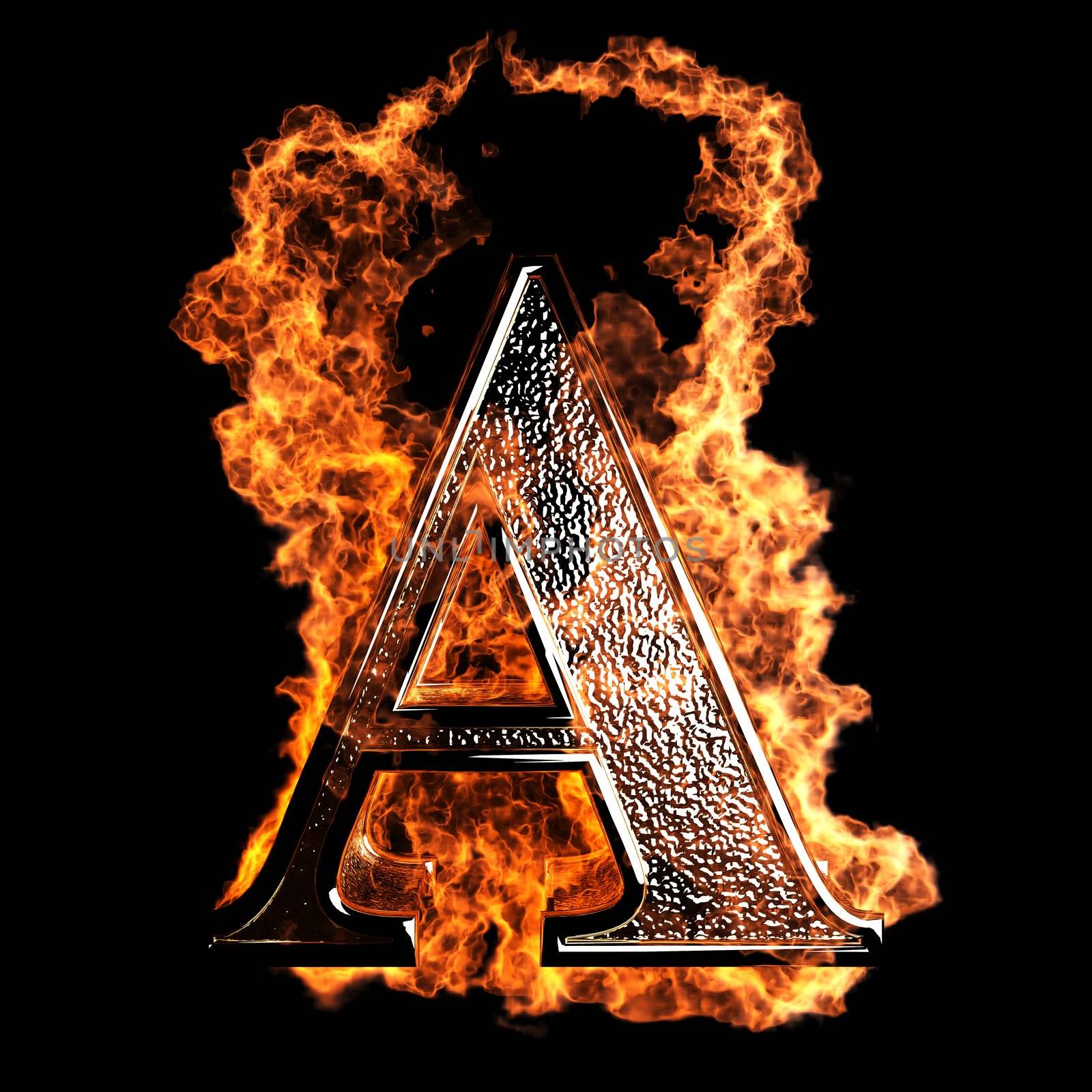 burning Letter made in 3D graphics