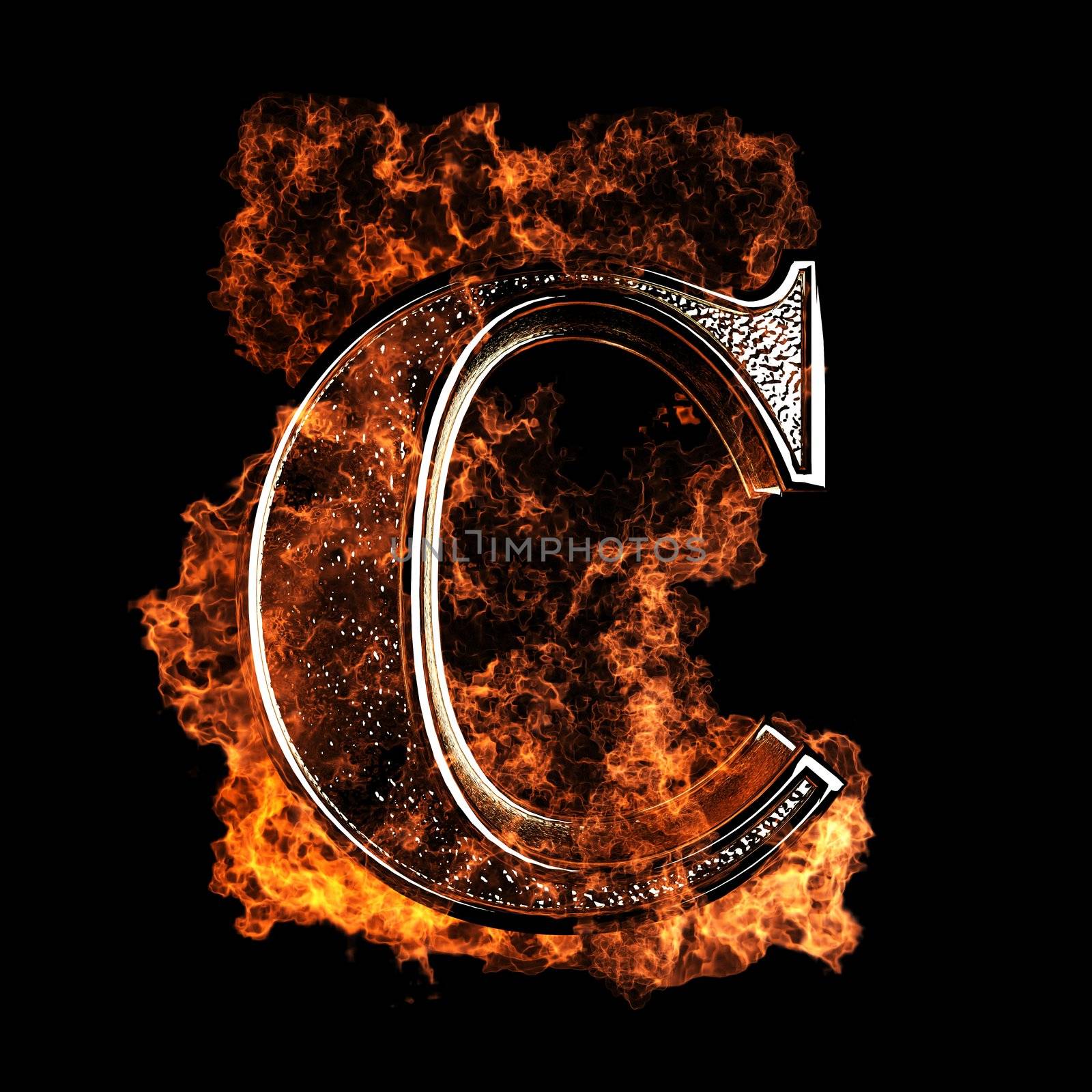 burning Letter made in 3D graphics