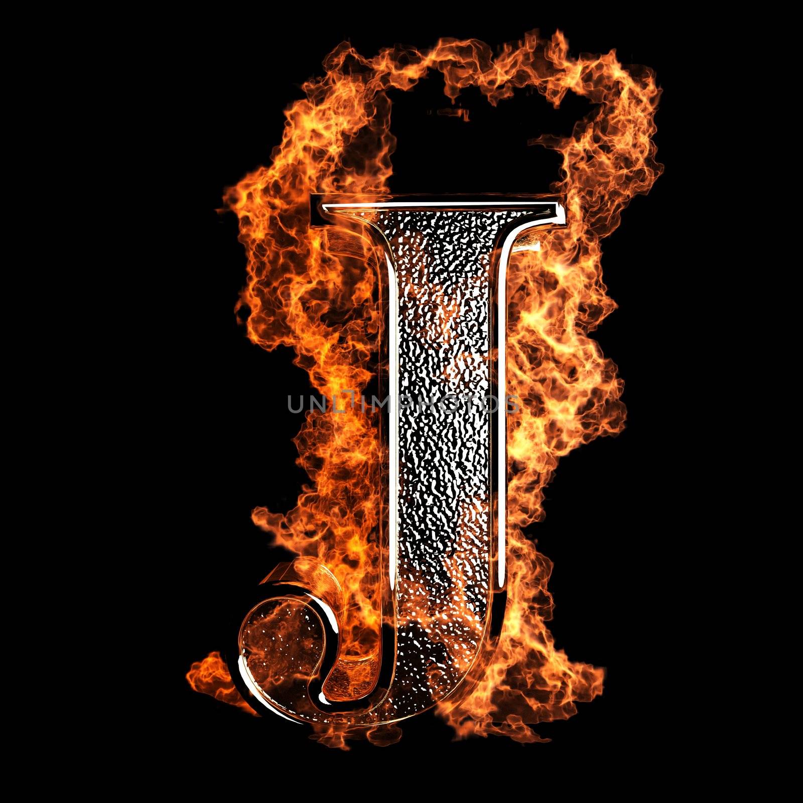 burning Letter made in 3D graphics