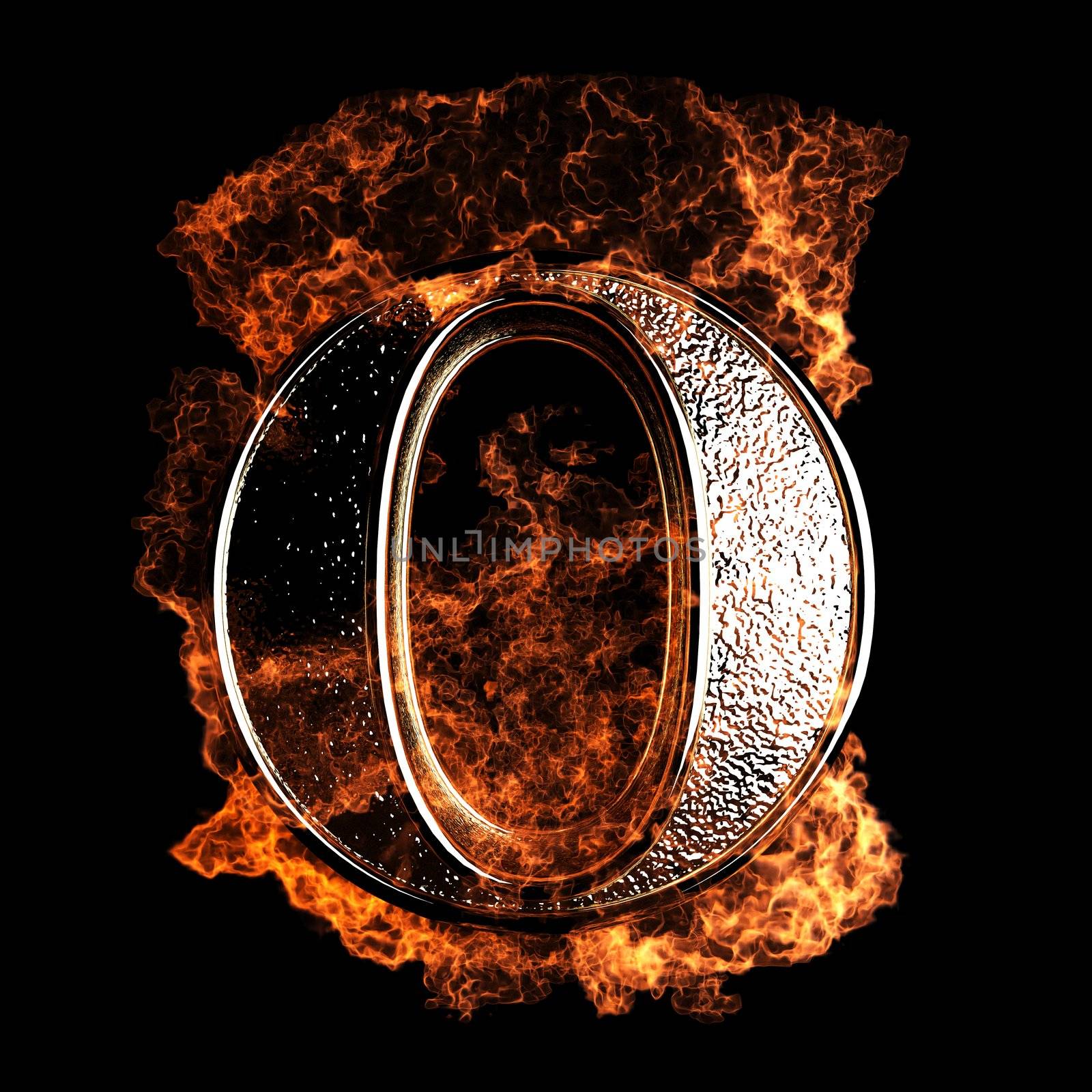 burning Letter made in 3D graphics