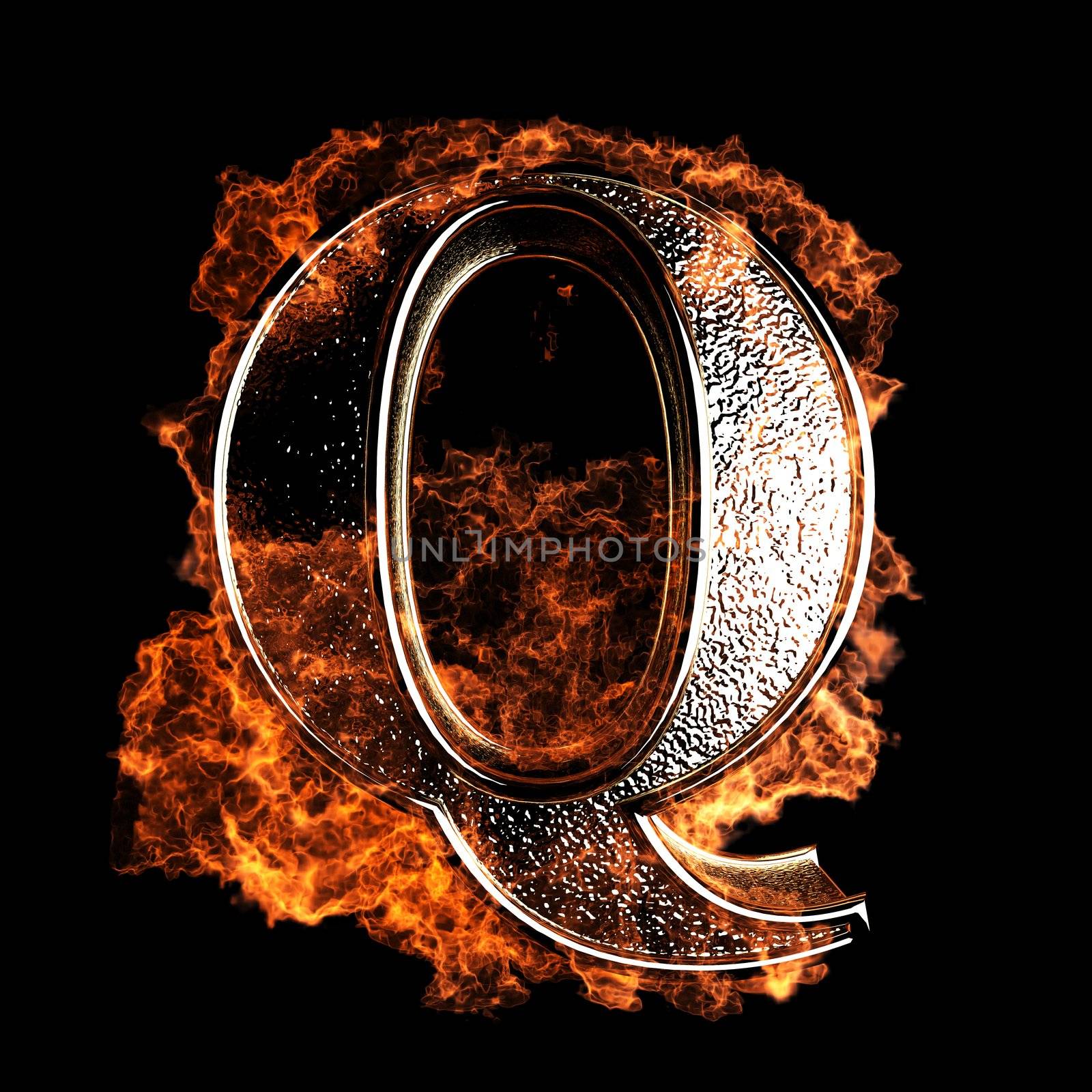 burning Letter made in 3D graphics