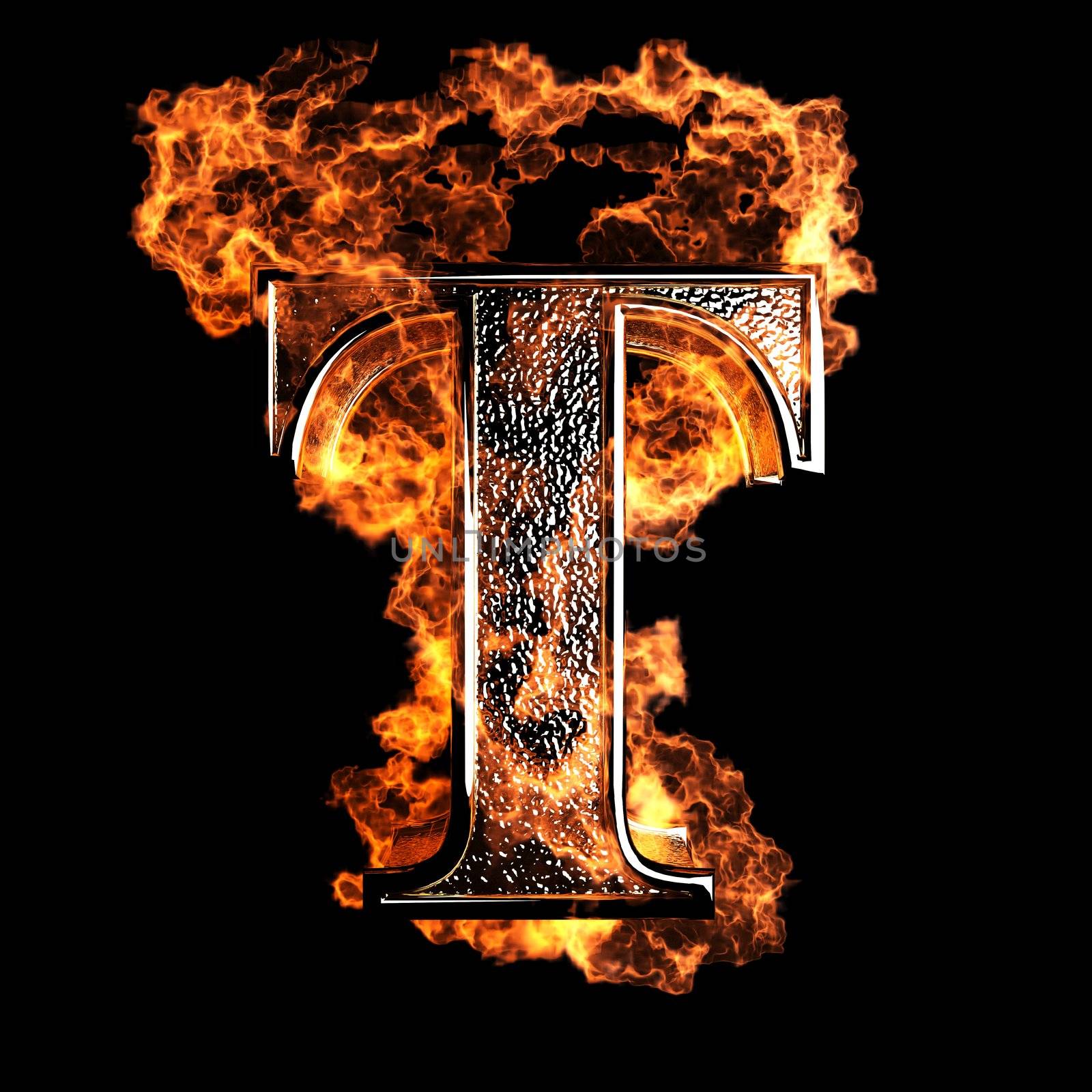 burning Letter made in 3D graphics