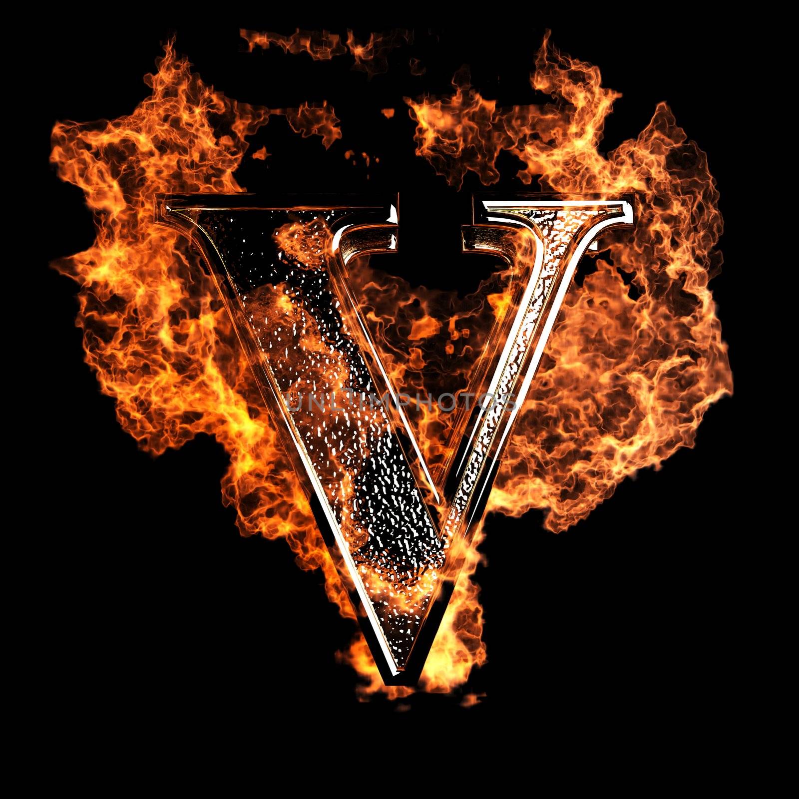 burning Letter made in 3D graphics