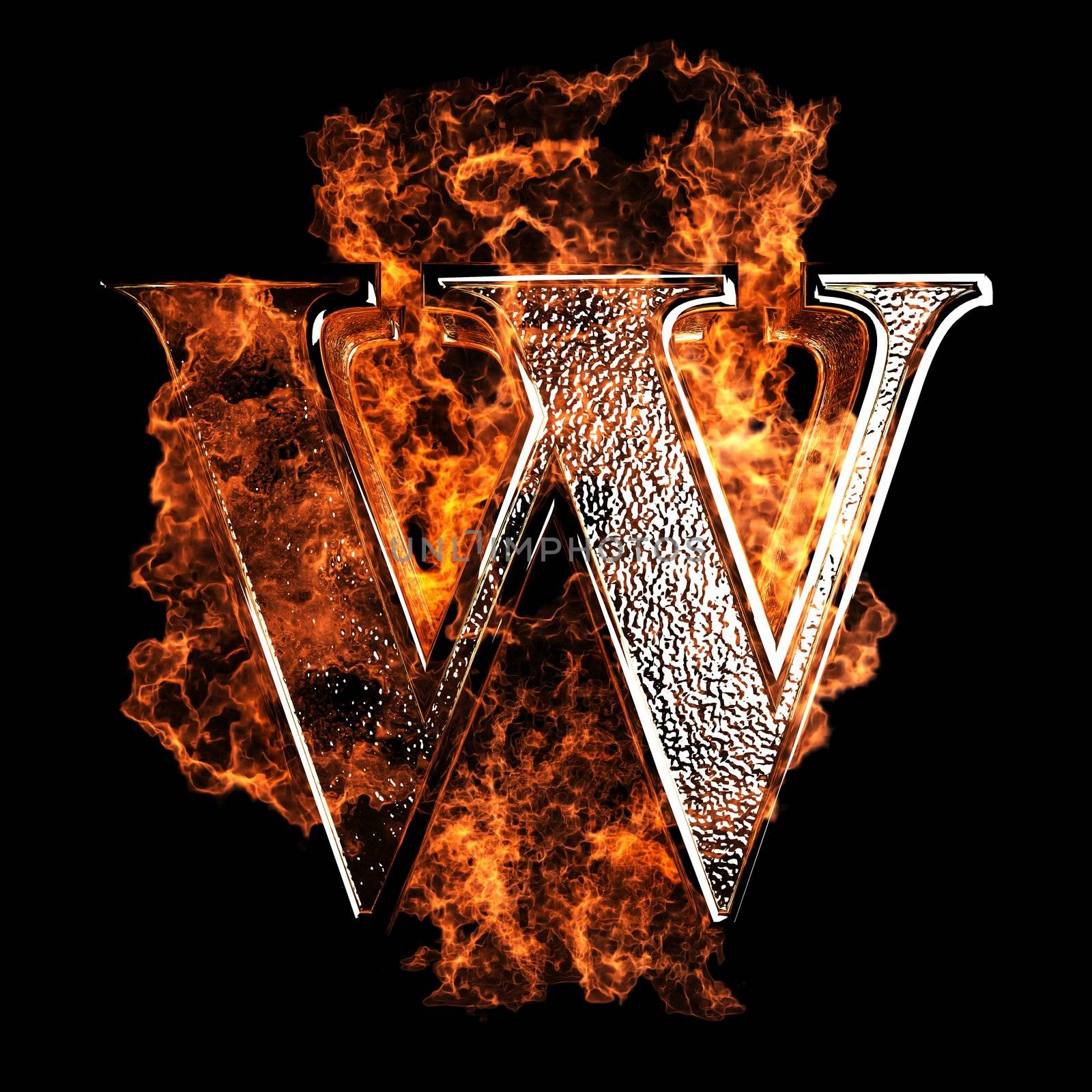 burning Letter made in 3D graphics