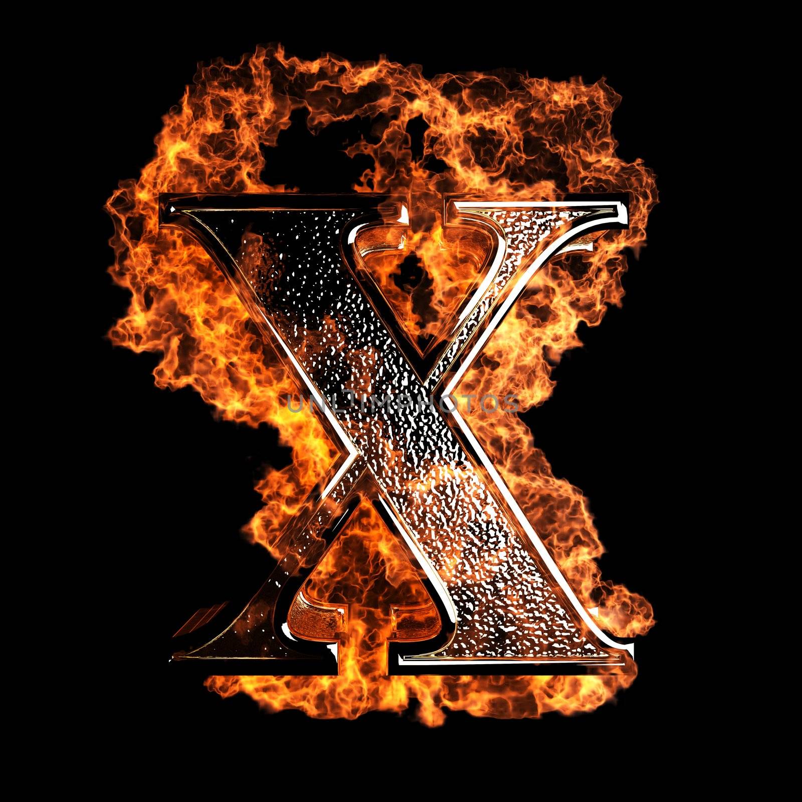 burning Letter made in 3D graphics