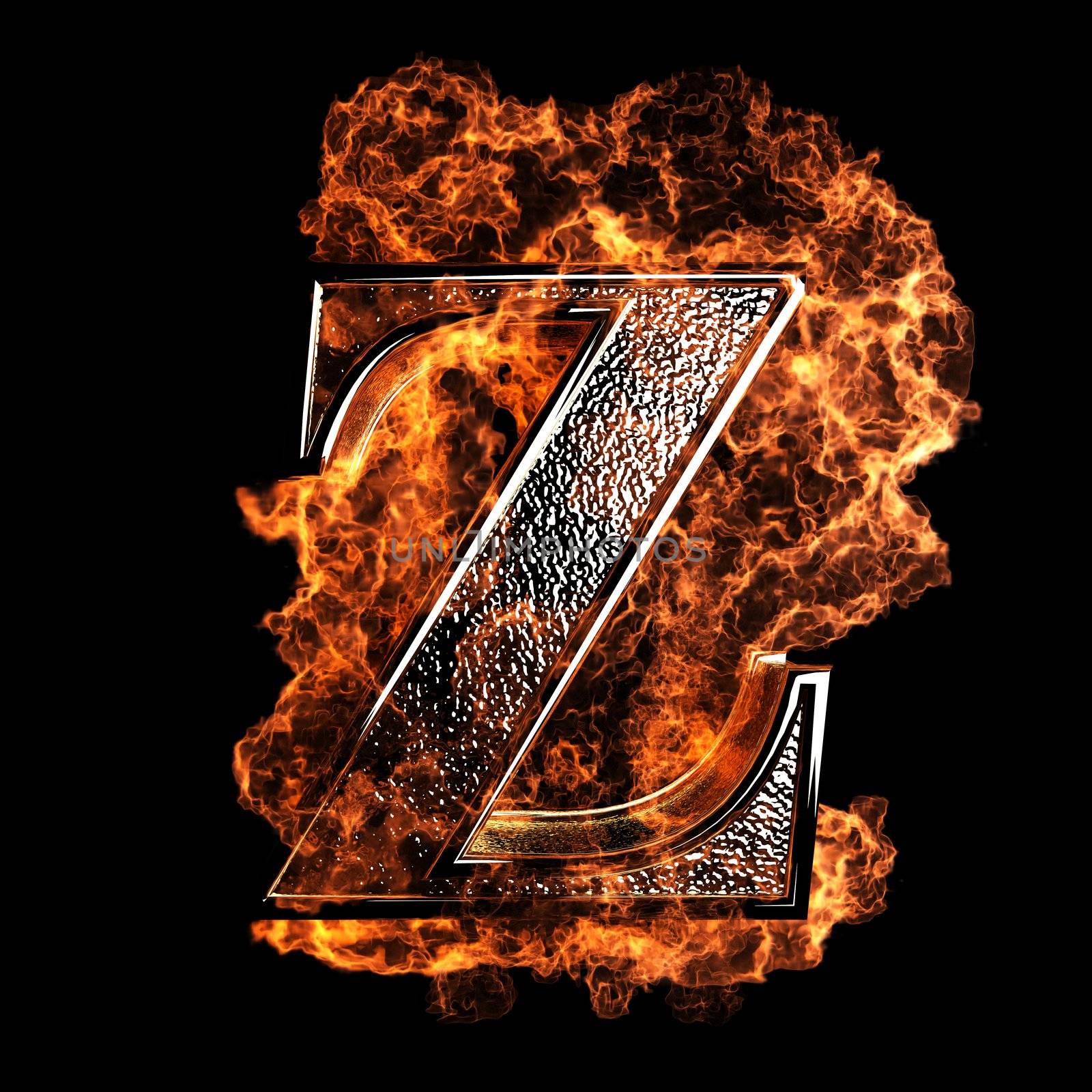 burning Letter made in 3D graphics