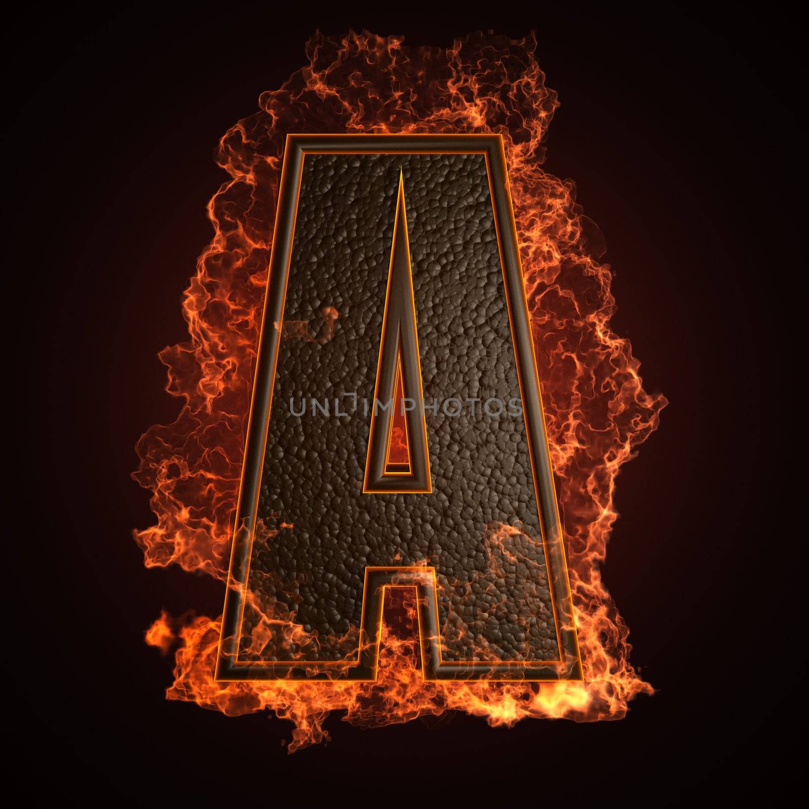 burning Letter made in 3D graphics