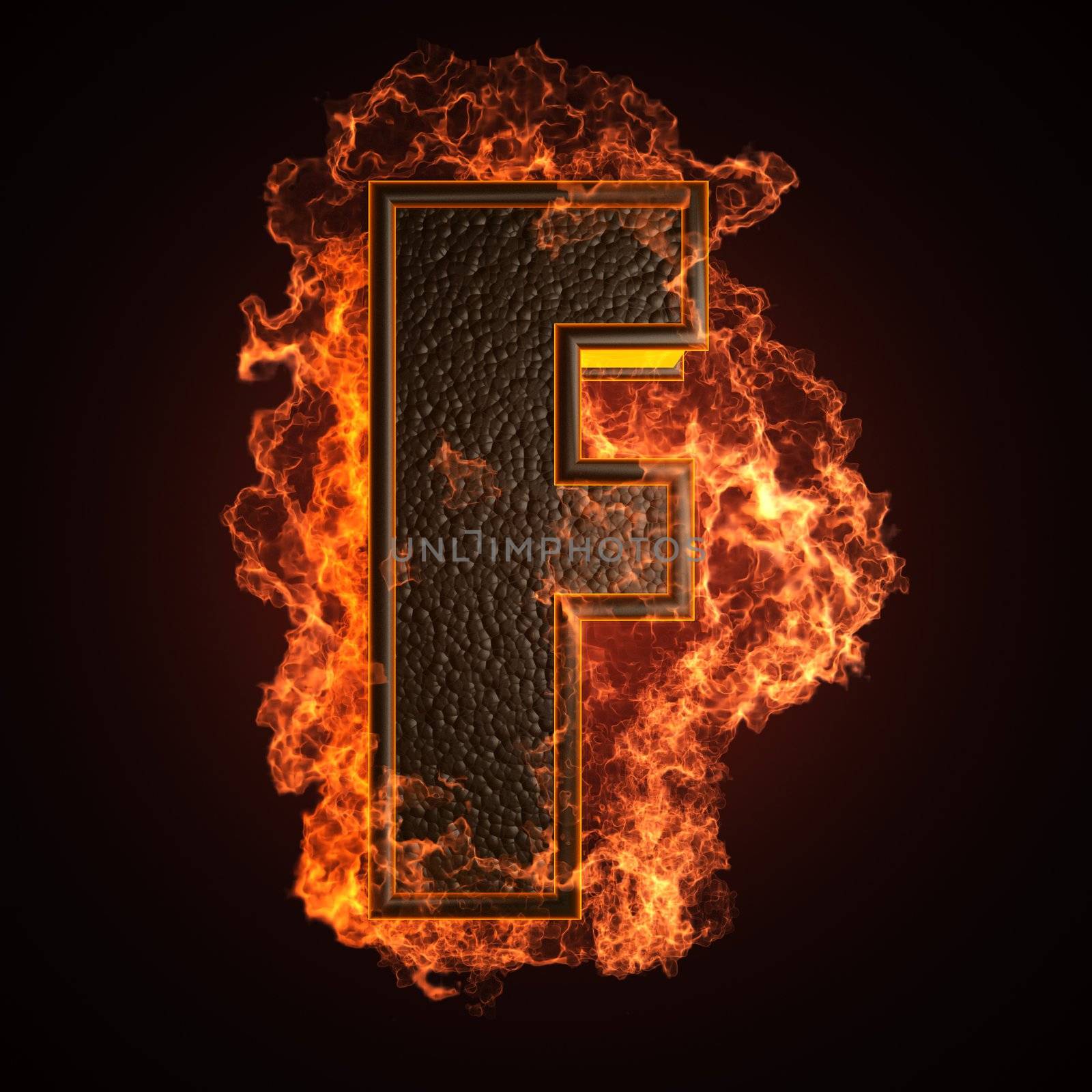 burning Letter made in 3D graphics