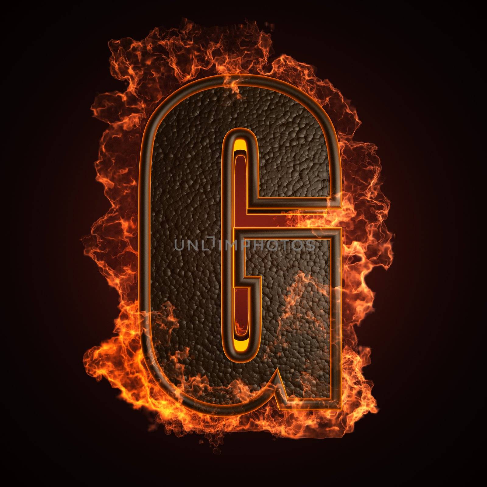 burning Letter made in 3D graphics