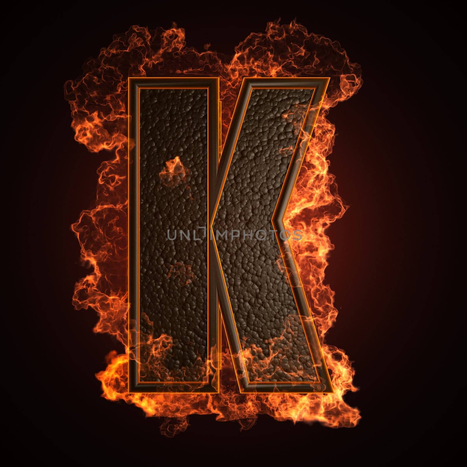 burning Letter made in 3D graphics