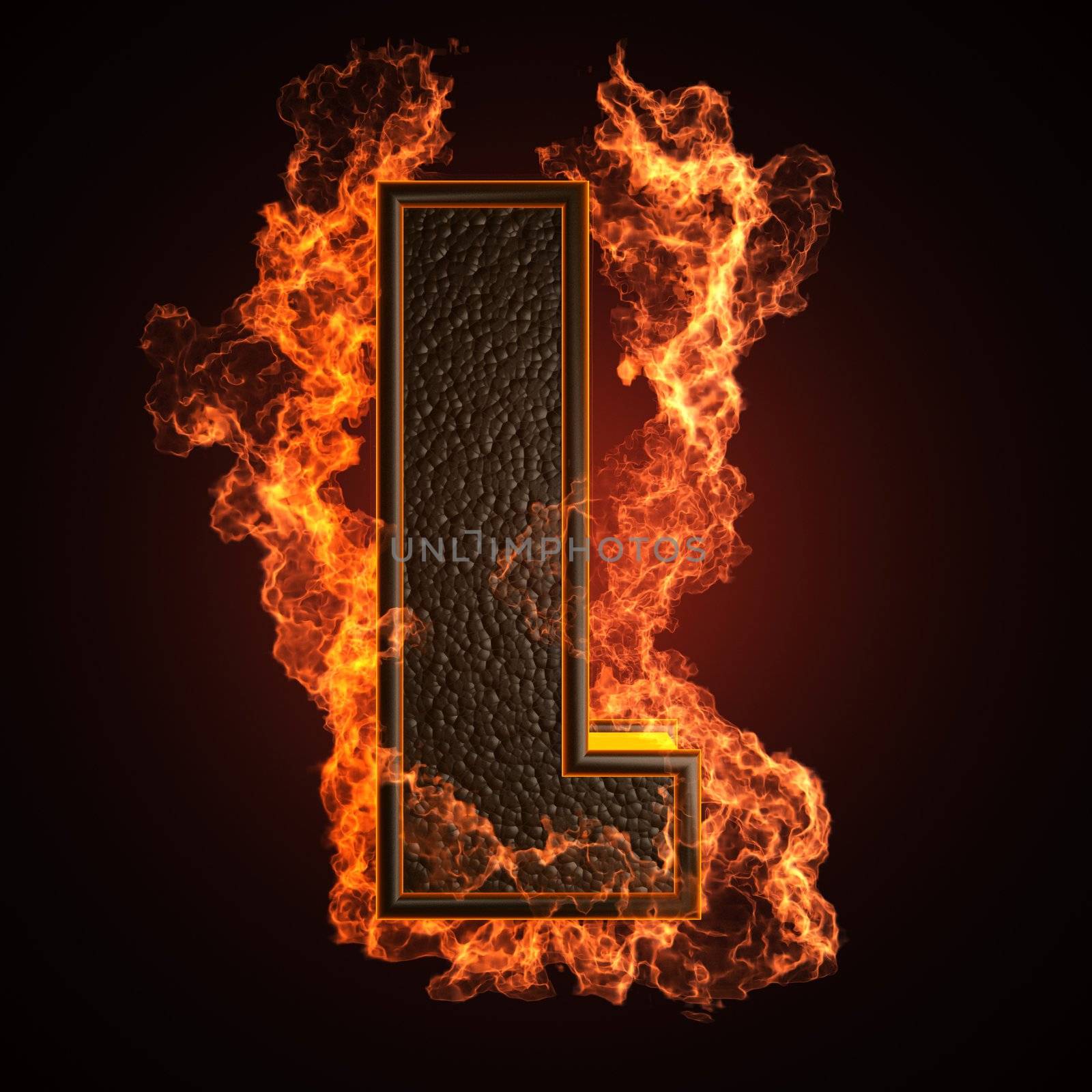 burning Letter made in 3D graphics