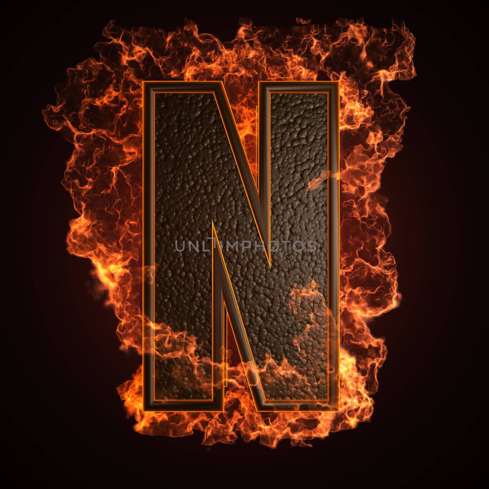 burning Letter made in 3D graphics