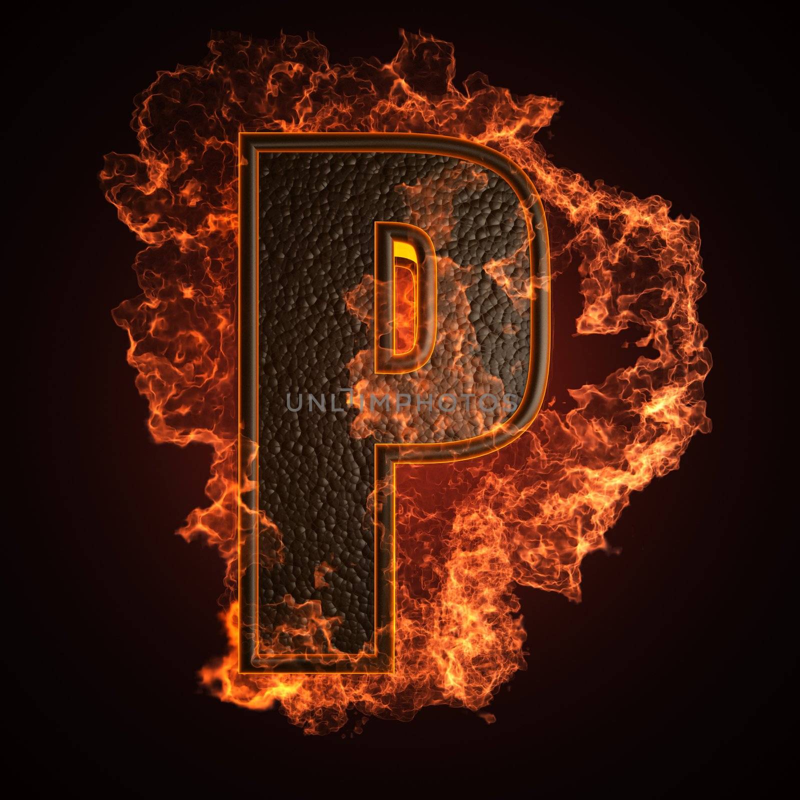 burning Letter made in 3D graphics