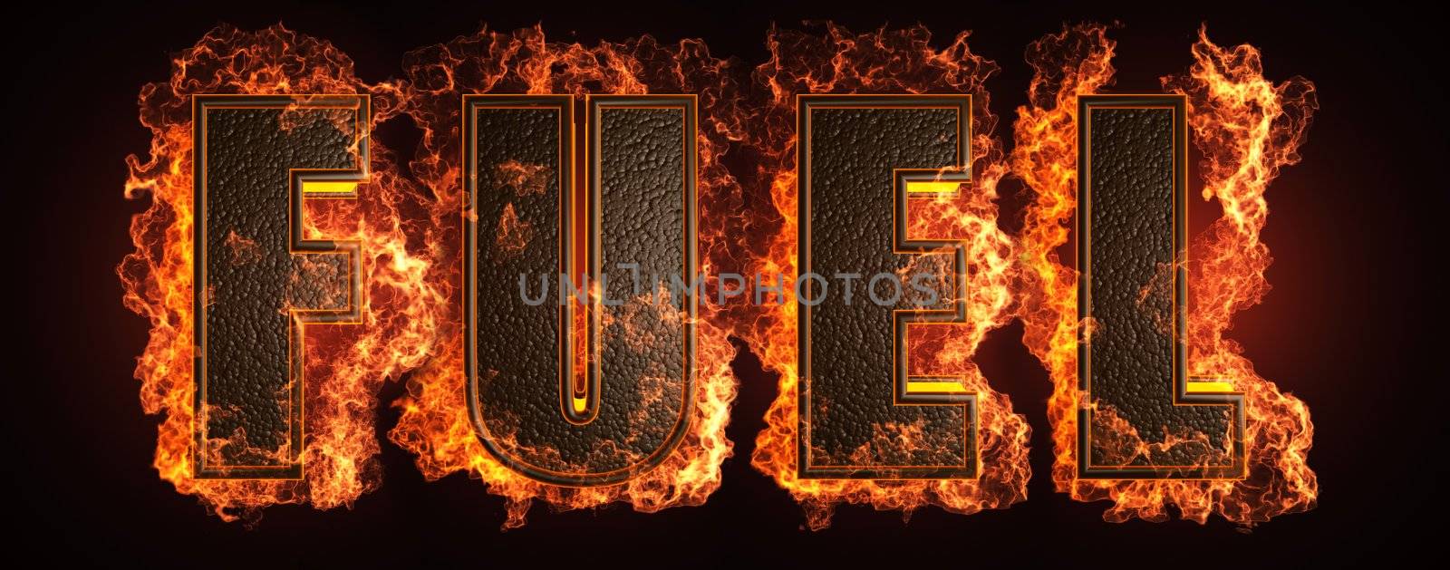 burning word made in 3D graphics