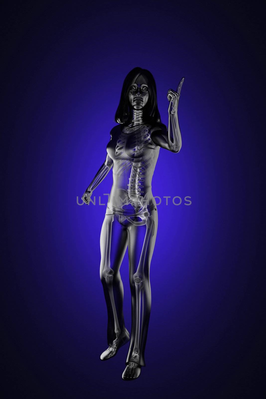 cute woman radiography made in 3D