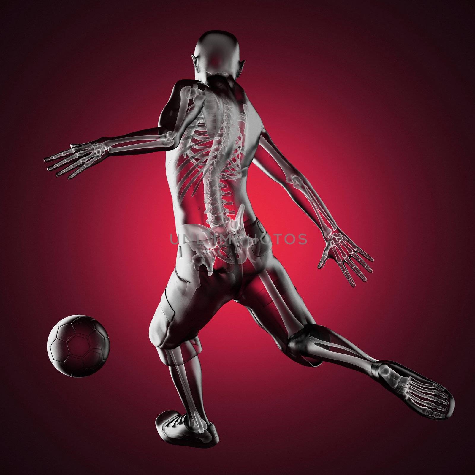 soccer game player made in 3D