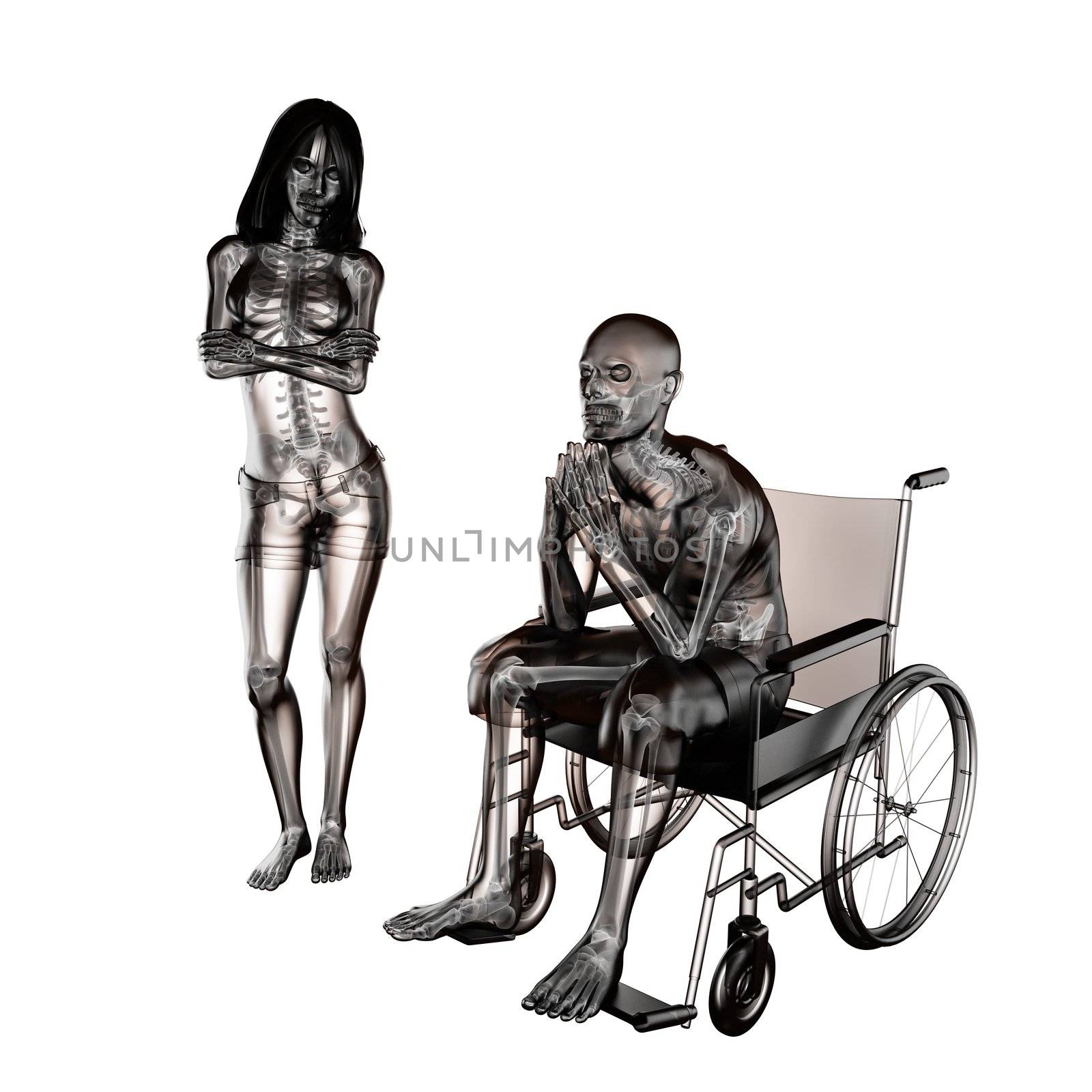 Man in wheelchair made in 3D