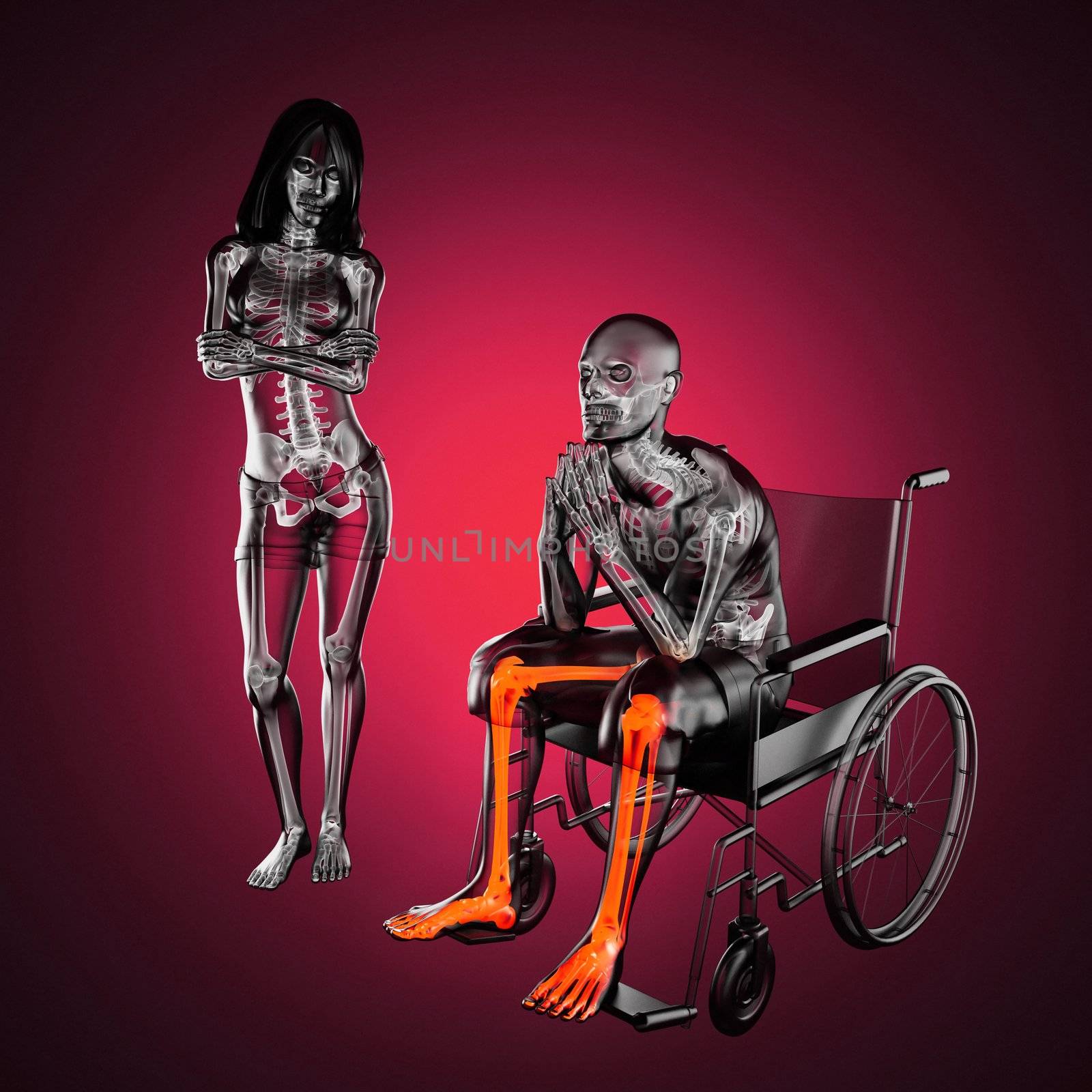 Man in wheelchair made in 3D