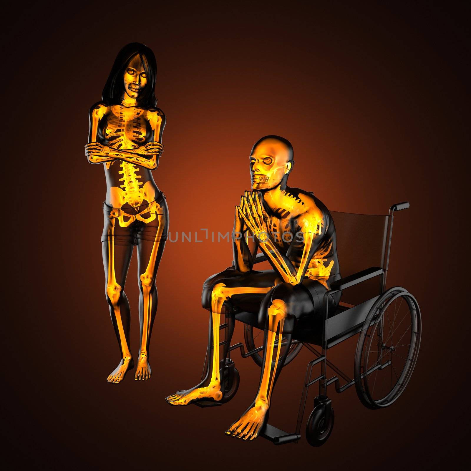 Man in wheelchair made in 3D