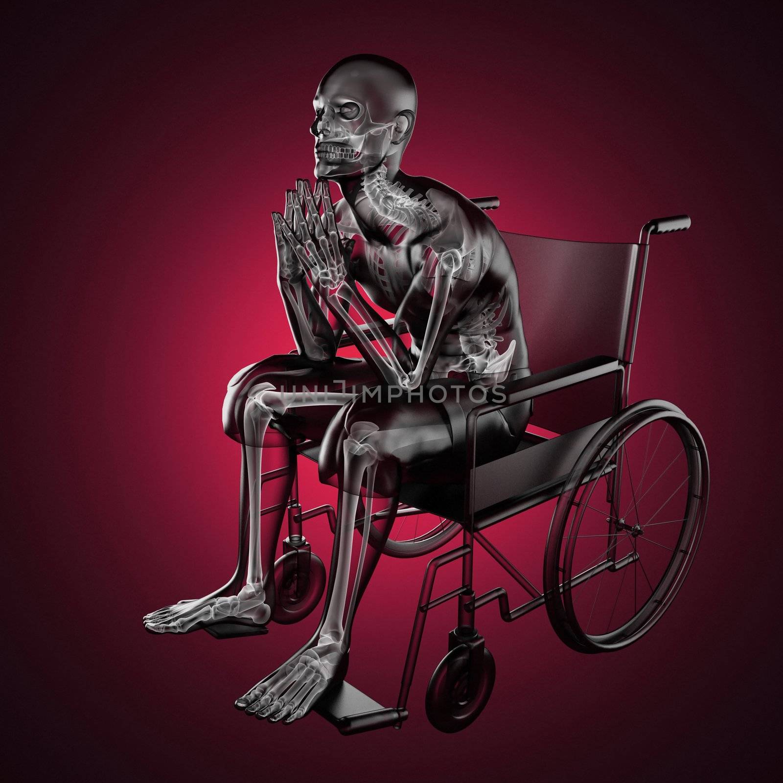 Man in wheelchair made in 3D