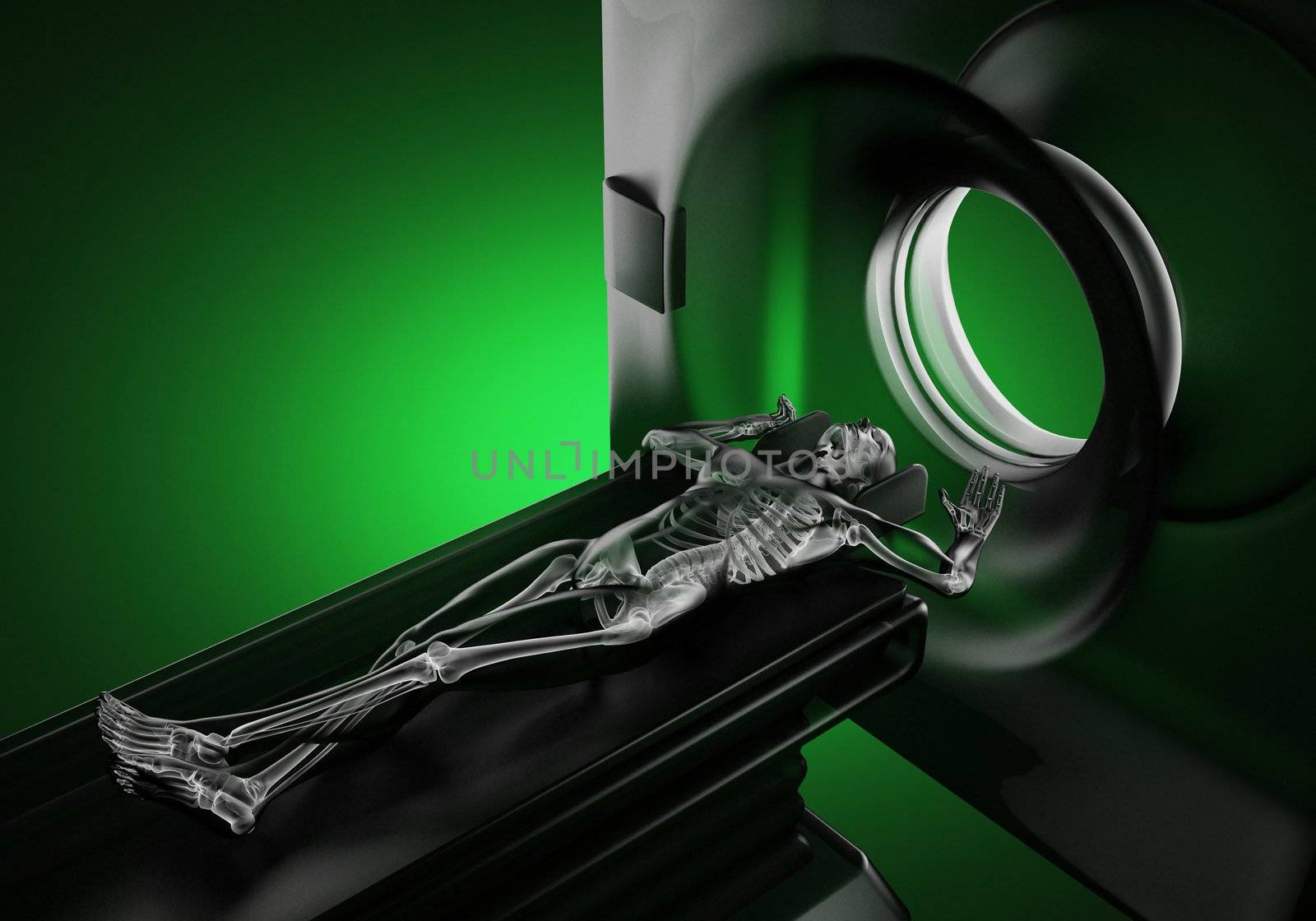 MRI examination made in 3D graphics