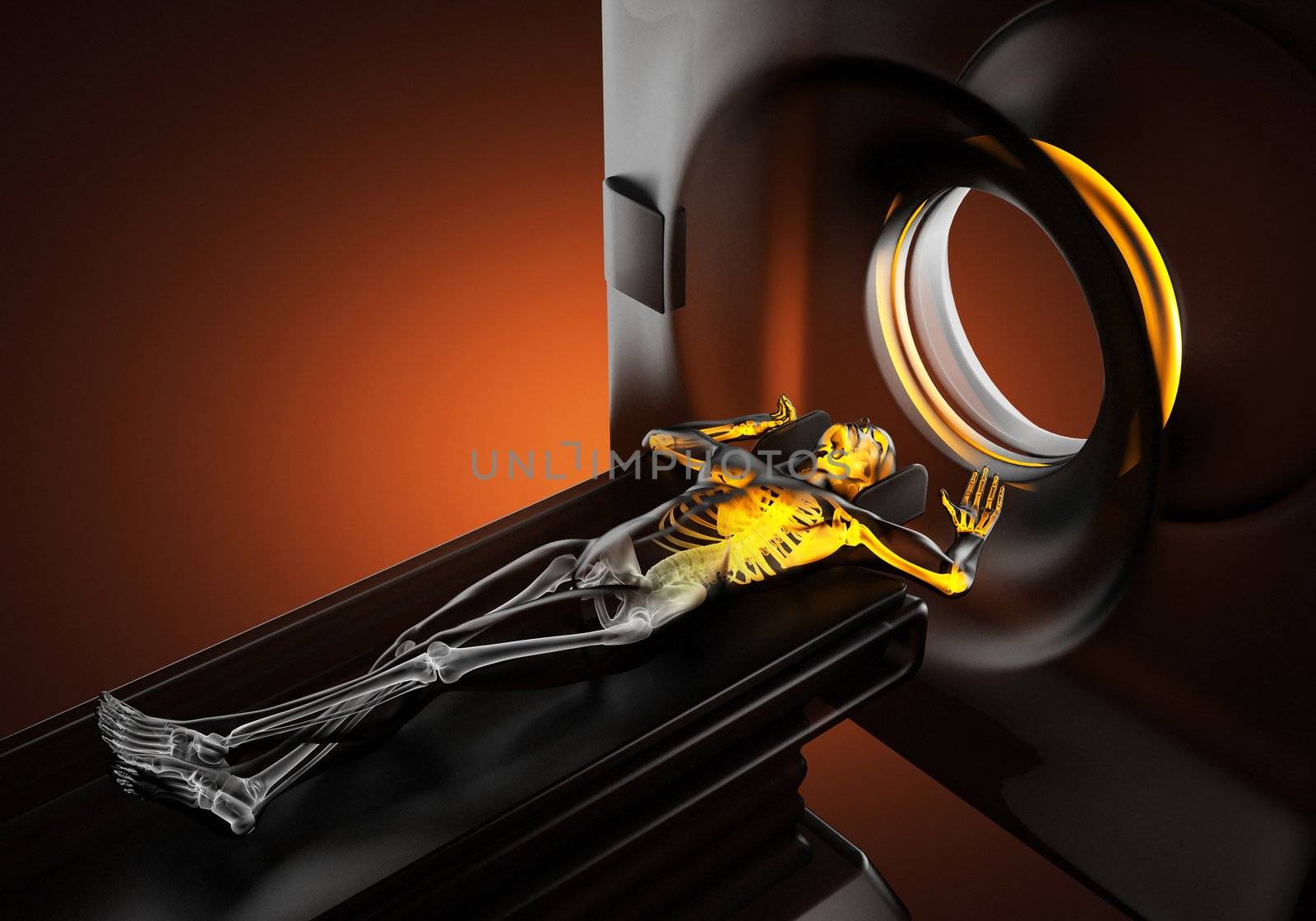 MRI examination made in 3D graphics