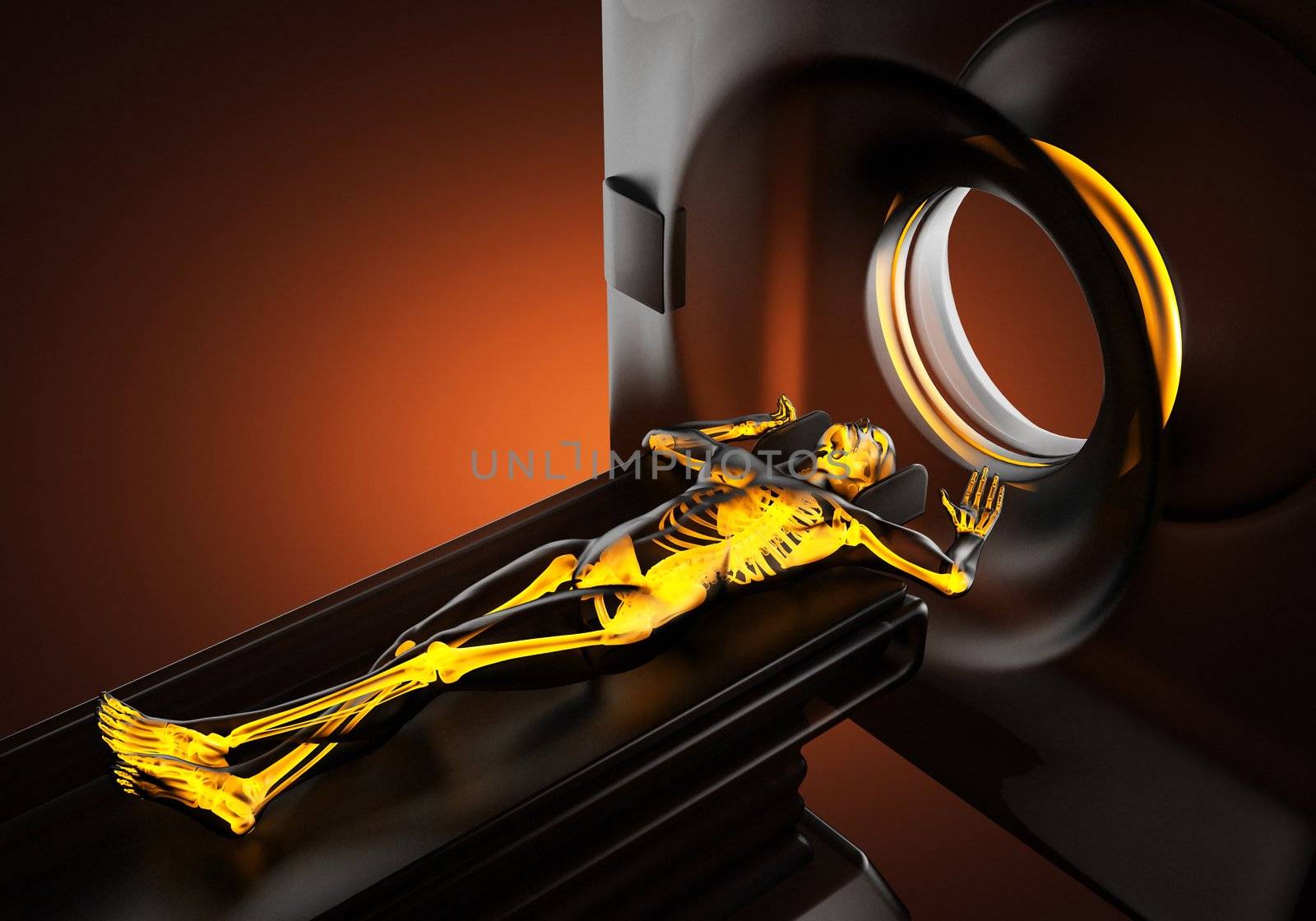 MRI examination made in 3D graphics