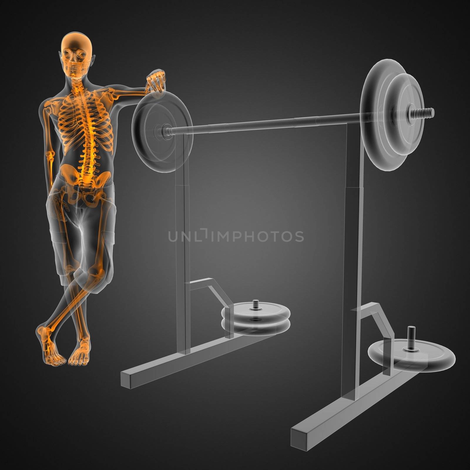 human radiography scan in gym room