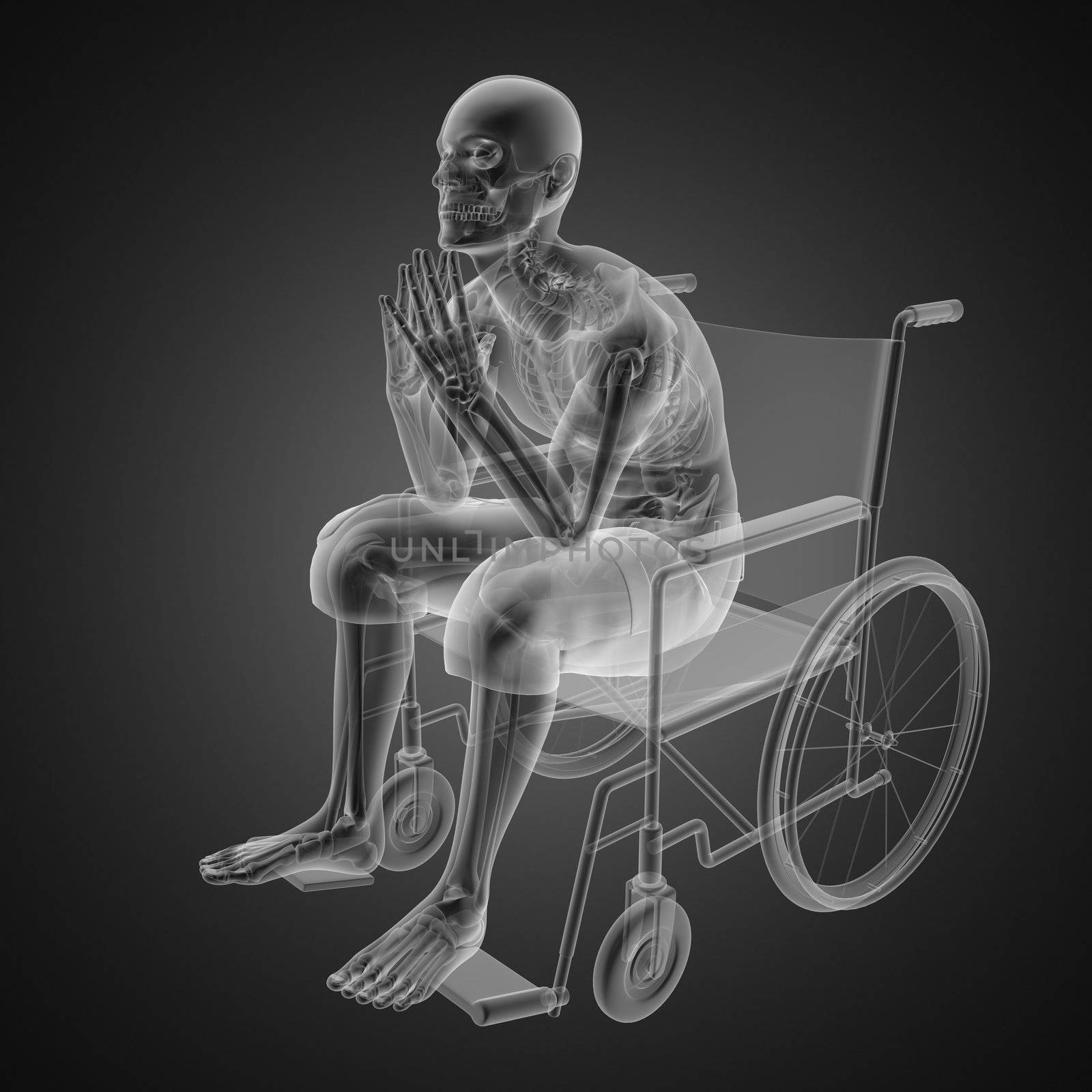 Man in wheelchair made in 3D