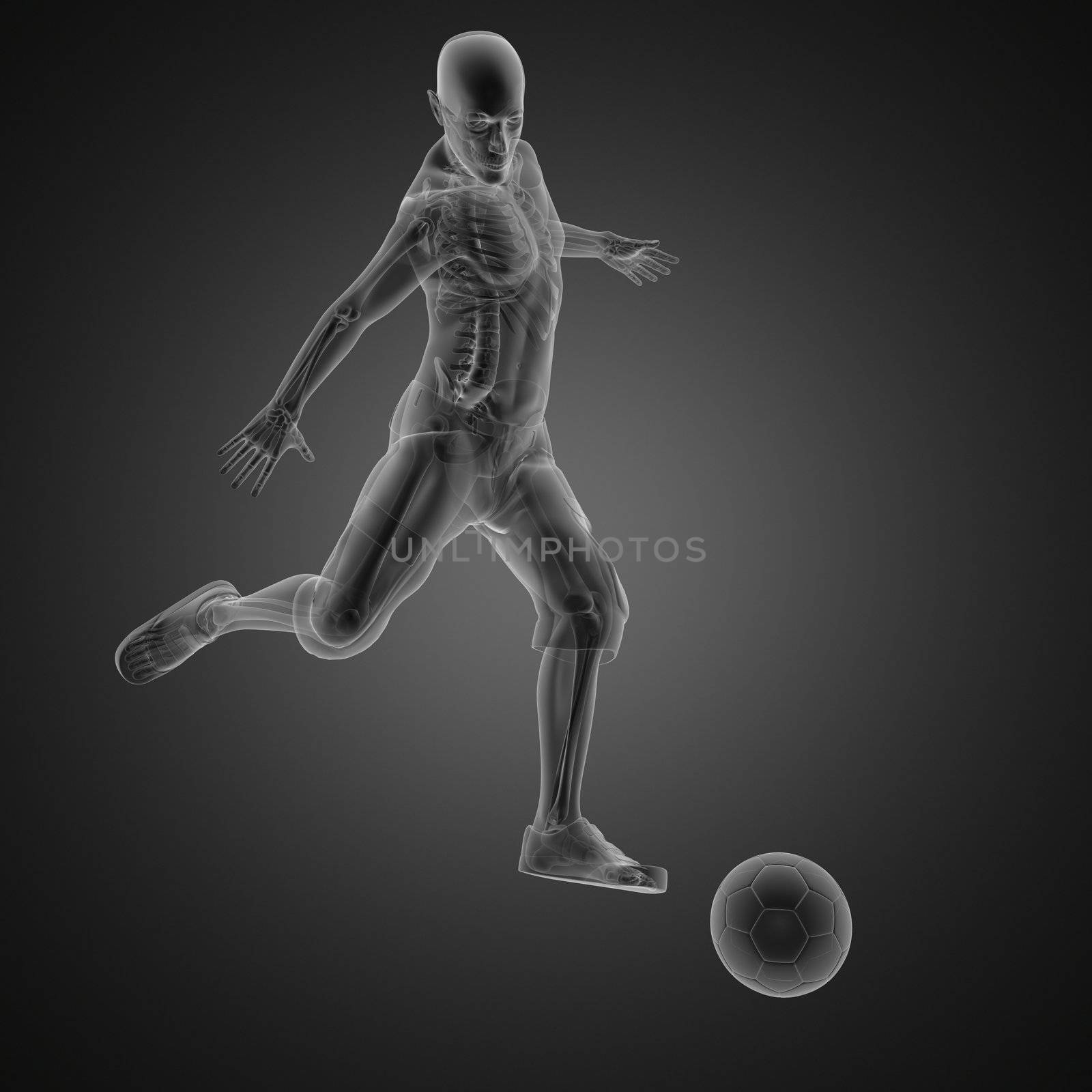 soccer game player made in 3D