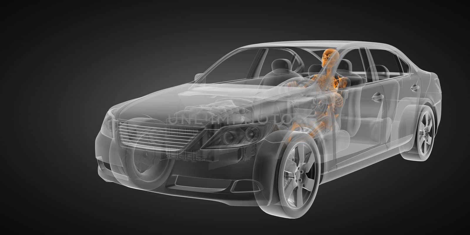 transparent car concept with driver by videodoctor