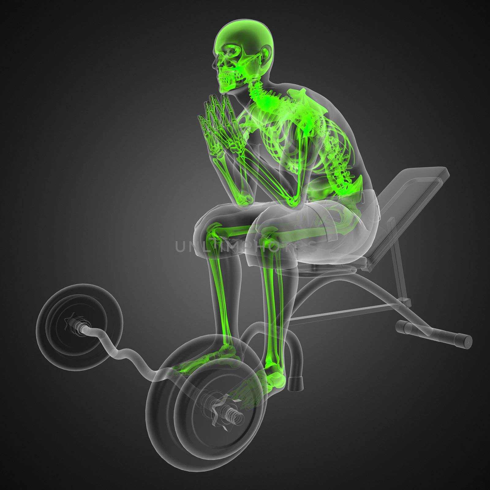 human radiography scan in gym room